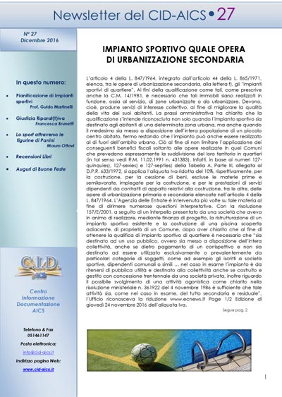 Newsletter CID 27 Dicembre-