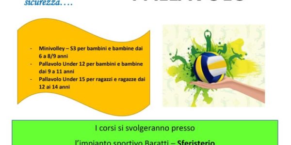 Corsi di PALLAVOLO da settembre