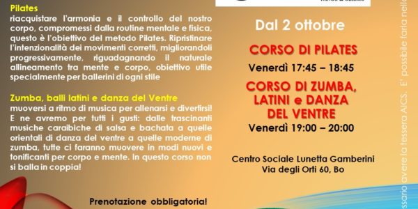 Corso di Pilates, Zumba, Latini e Danza del Ventre con Olitango