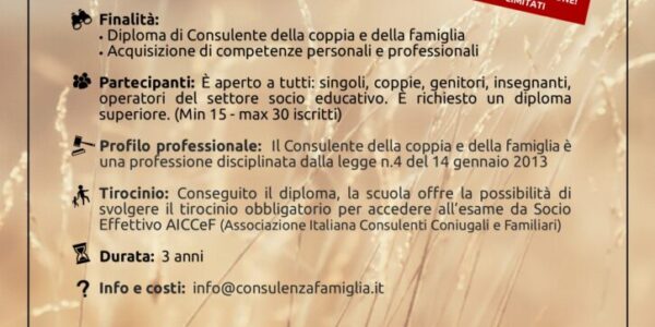 Corso triennale per la formazione di consulenti della coppia e della famiglia