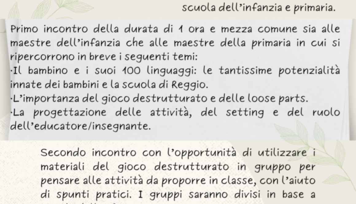 Date martedì 18 aprile e martedì 02 maggio